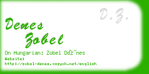 denes zobel business card